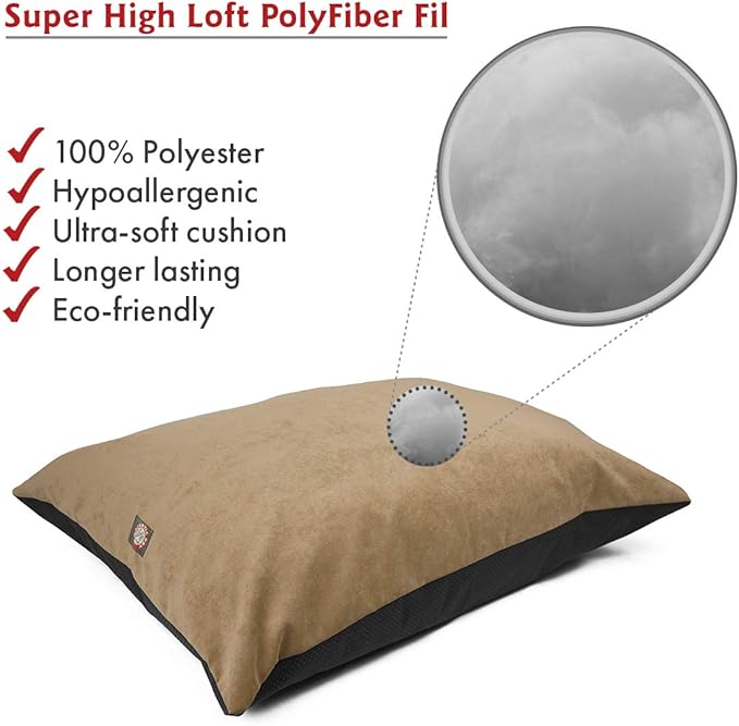 Majestic Pet Rectangle Large Dog Bed Washable – Non Slip Comfy Pet Bed – Dog Crate Bed Super Value Pillow Dog Bed – Dog Kennel Bed for Sleeping - Dog Bed Large Breed 46 x 35 Inch – Villa Pearl