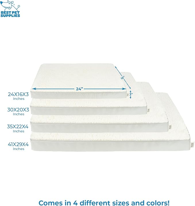 Best Pet Supplies Dog House Bed Crate Mat Tent Indoor Round Soft Plush for Small, Medium, and Large Breeds - Beige, 41 x 29 x 4