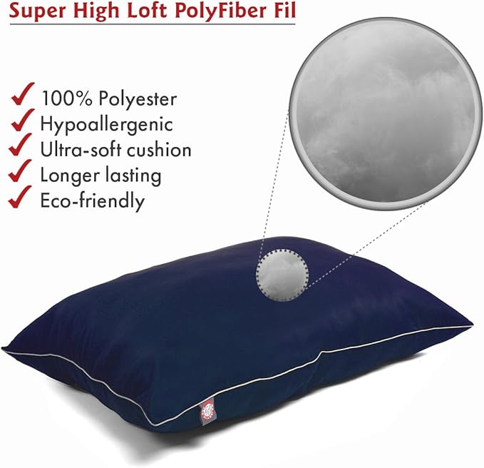 Majestic Pet Rectangle Medium Dog Bed Washable – Non Slip Comfy Pet Bed – Dog Crate Bed Super Value Pillow Dog Bed – Dog Kennel Bed for Sleeping - Dog Bed Medium Breed 35 x 28 Inch – Solid Blue