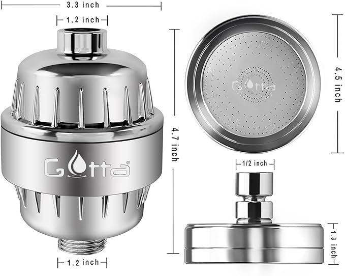 Deluxe Filtered Shower Head set & Shower Filter for Hard Water | Improves Skin & Hair - Reduce Dry Itchy Skin, Dandruff, Eczema | High Pressure Shower Heads Removing Chlorine & Toxic chemicals