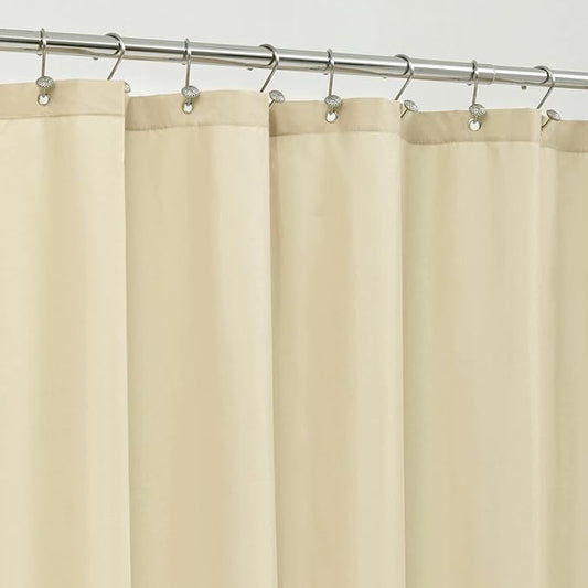 ALYVIA SPRING Extra Long Fabric Shower Curtain Liner Waterproof - 72" x 96", Soft & Lightweight X-Long Shower Curtain with 3 Magnets, Machine Washable - 72x96, Cream