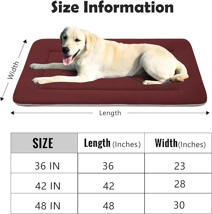 JoicyCo Extra Large Dog Bed Crate Mat 47 in Non-Slip Washable Soft Mattress Kennel Pads
