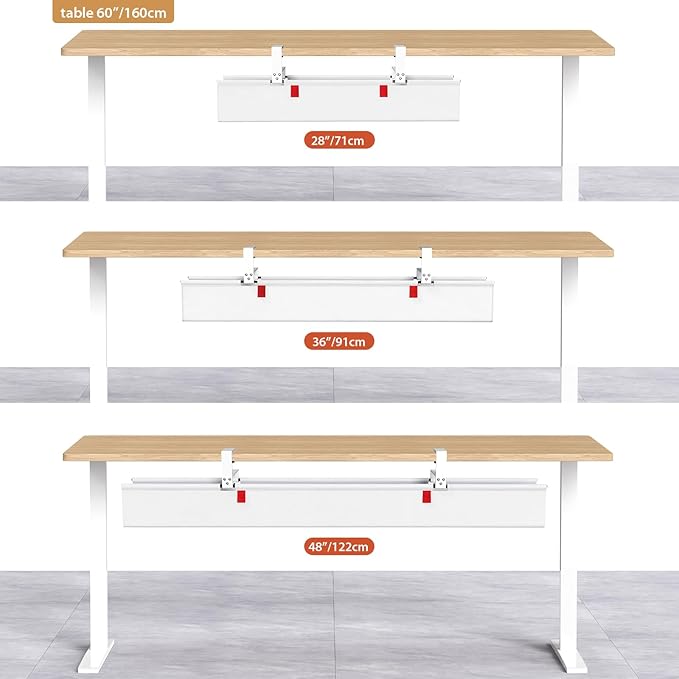 Univivi No Drill Under Desk Cable Management Tray, 36" Cord Organizer for Table, Clamp/Screw Mount Desk Cable Management, Premium Fabric Cable Management Tray for Office, Home