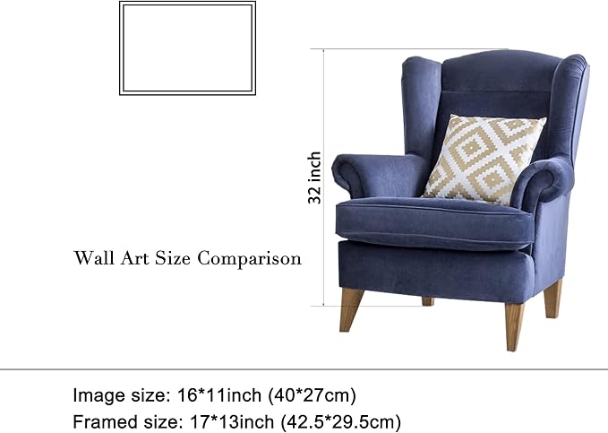 Wieco Art Framed Art Great Wave of Kanagawa Katsushika Hokusai Giclee Canvas Prints Wall Art Abstract Seascape Paintings for Home Living Room Decorations