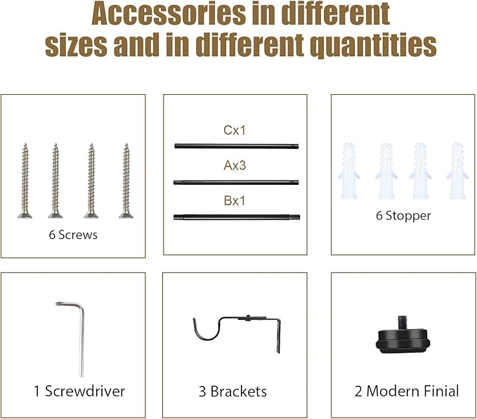 "Black Wrap Around Industrial Curtain Rod, 32-86 Inches Adjustable, 1-Inch Diameter, Black - Indoor and Outdoor Use"