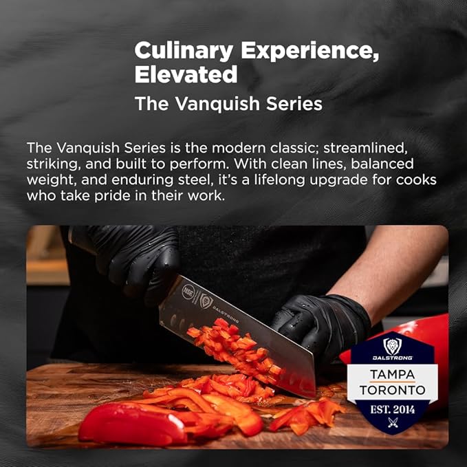 Dalstrong 24 Piece Block Knife Set - Vanquish Series - Stainless Steel Knife Set with Block & Kitchen Scissors - Forged High Carbon German Steel - Premium POM Black Handles - NSF Certified