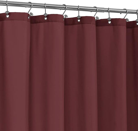 ALYVIA SPRING Burgundy Red Fabric Shower Curtain Liner Waterproof - Soft Hotel Quality Cloth Shower Liner with 3 Magnets, Light-Weight & Machine Washable - Standard Size 72x72, Burgundy