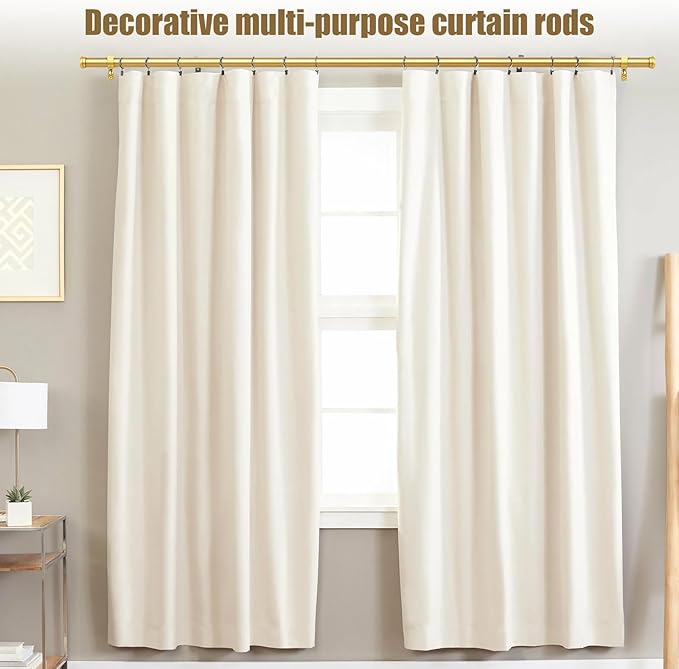 "Gold Wrap Around Industrial Curtain Rod, 120-240Inches Adjustable, 1-Inch Diameter, Indoor and Outdoor Use"