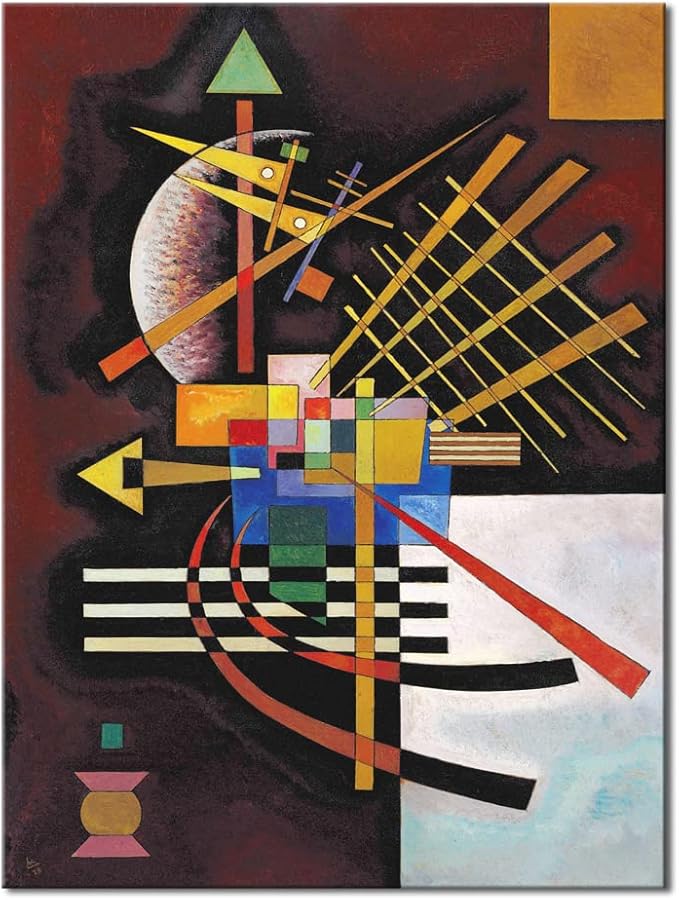 Wieco Art Canvas Prints Above and Left,1925 by Wassily Kandinsky Classic Art Reproductions Canvas Wall Art for Home Decoration