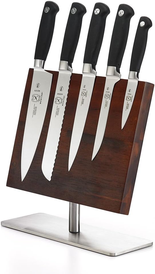 Mercer Culinary Genesis 6-Piece Magnetic Board Knife Set, 11 3/8 x 9, 11 1/2 inch high, Stainless Steel
