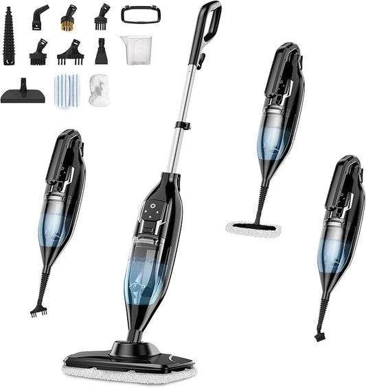 Steam Mop, 12-in-1 Powerful Handheld Steam Cleaner Detachable Steam Mops for Floor Cleaning, 565ML Removable Tank, 23FT Power Cable, MultiPurpose Steamer for Hardwood, Tile, Grout, Furniture