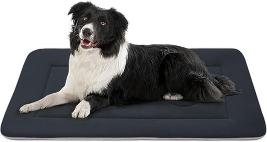 JoicyCo Dog Bed Soft Dog Crate Pad Mat for Medium/Large Dogs 36 in Non-Slip Bottom Washable Dog Sleeping Mattress Pet Beds Cat Bed Kennel Pad, Dark Gray