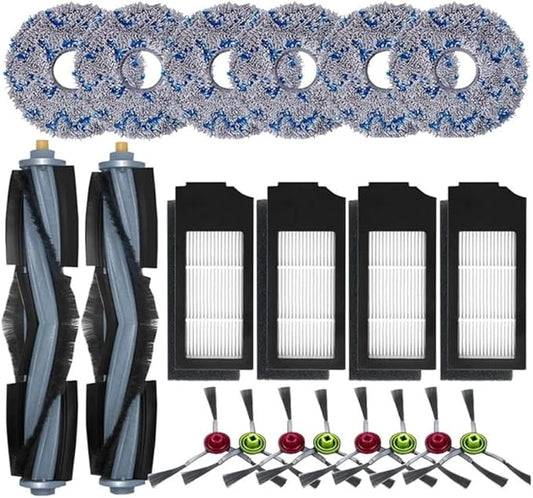 16PCS Vacuum Accessories For Ecovacs For Deebot X1 For Omni/For T10 For Omni / X1 For Turbo, Main Side Brush, Vacuum Cleaner Filters, Mop Pads, Floor Cleaning Accessories