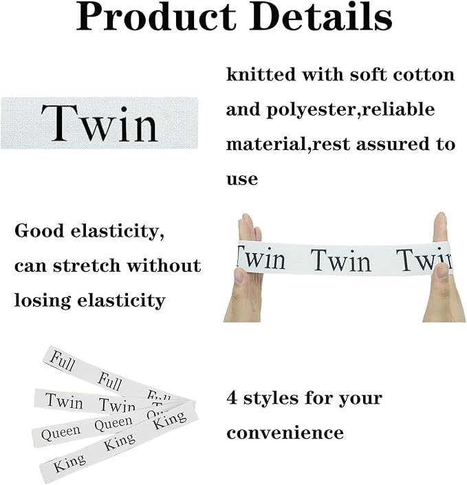 6 Pieces Bed Sheet Organizer Bands, Sheet Organizers and Storage Label Bands, Sheet Label for Bedding, Sheets Organizer for Closet,Sheet Keepers Linen Labels Bedding Bands (Twin)