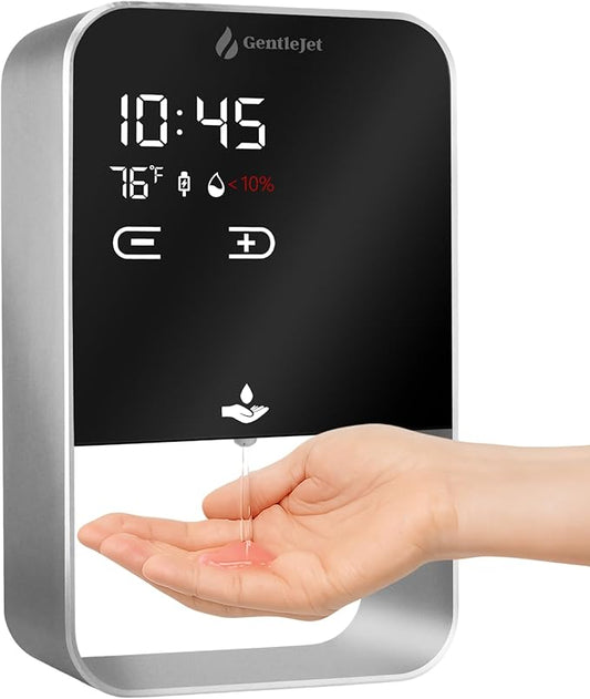 EliteJet Automatic Liquid Soap Dispenser Touchless - Wall Mount and Countertop with Dual Power (USB/Battery), LED Display, Aluminum Alloy Body, Kitchen and Bathroom Soap Dispenser for Hand