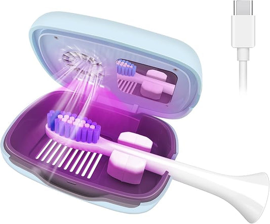 Toothbrush Covers Case and Holder,Toothbrush San itizer with Holder, Rechargeable Portable Toothbrush Cleaner Case, Toothbrush Box Fan with Dryer