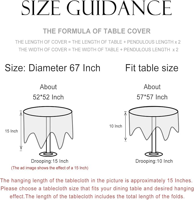 patdrea Designer Vintage French Round Table Cloth,Linen Durable Blue Paisley Pattern Tablecloth,Decoration Floral Cover for Kitchen Dining Christmas,Thanksgiving,Diameter 67"-Lantang a