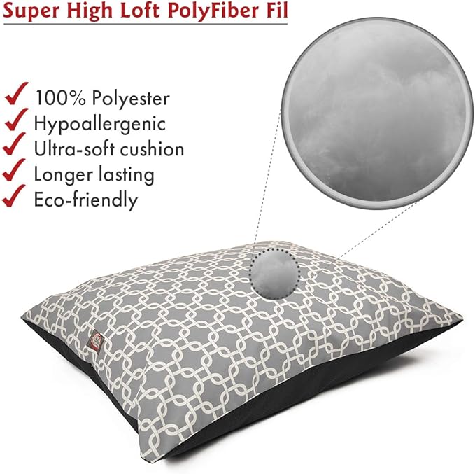 Majestic Pet's Washable, Non-Slip Comfy Dog Bed 46 x 35 Inch, Super Value Pillow Bed Large Breed, Links Gray