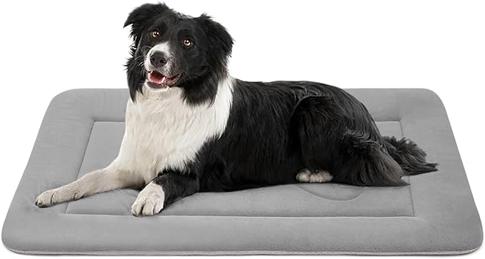 JoicyCo Dog Bed, 36 in Non-Slip Mattress, Soft Fleece Plush Material, Washable, for Medium/Large Dogs, Cat Bed Kennel Pad, Clay Gray