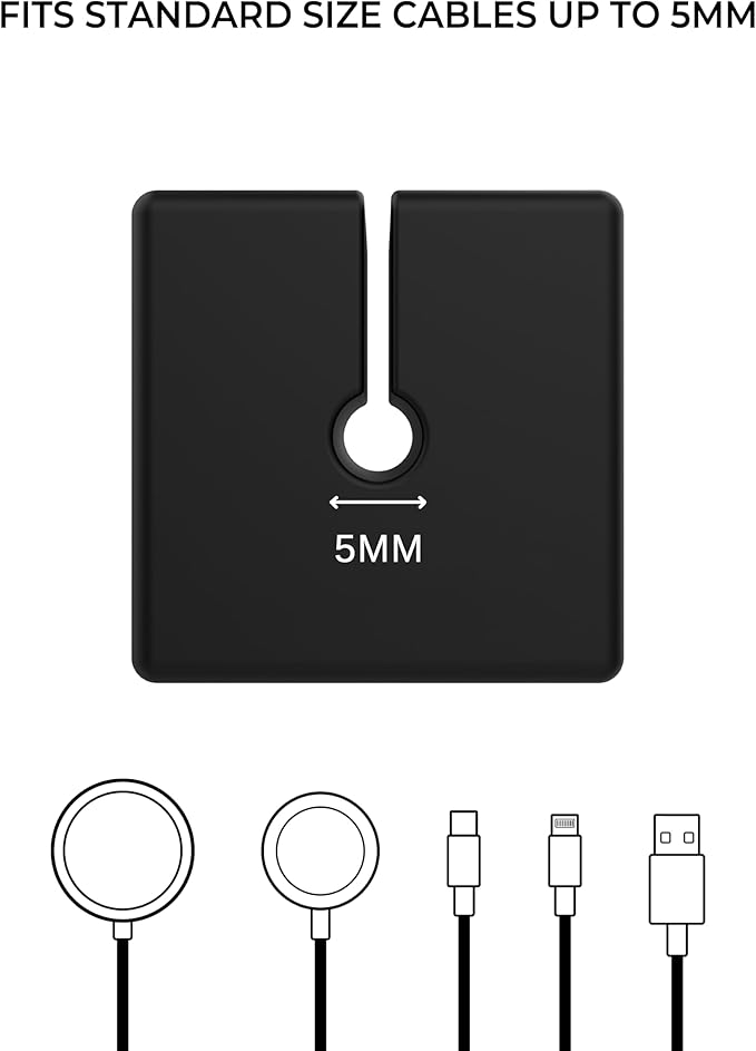 Function101 Weighted Magnetic Cable Blocks – Non-Adhesive Anchors for Cable Organization – Weighted Cord Holders & Accessory Organizer – Durable Magnetic Accessories for Office Use (Black, Pack of 3)