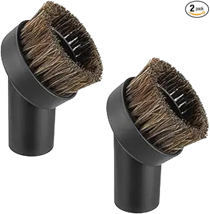 2PACK - Round Dust Brush For Shark Vacuum Attachments - Vacuum Brush Attachment - 25mm Soft Horse Hair 1.25" Vacuum Attachment & Brushes Replacement for Most Vacuum Cleaners Accessories