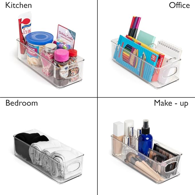 ClearSpace Plastic Pantry Organization and Food Storage Bin – Great Kitchen Organization and Kitchen Storage – Fridge Organizer Bins, Pantry Storage – 6 Pack