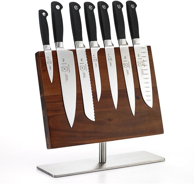 Mercer Culinary Genesis 8-Piece Magnetic Board Knife Set, 14 1/8 x 10 1/4, 13 inch high, Stainless Steel