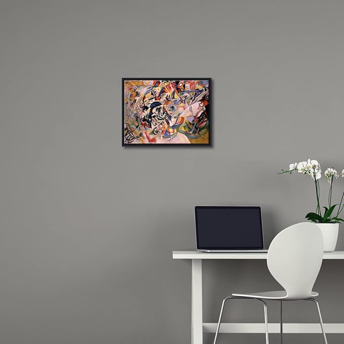 Wieco Art Framed Canvas Wall Art Composition VII, 1913 by Wassily Kandinsky Classic Abstract Famous Paintings Reproductions Canvas Wall Art for Home Decoration