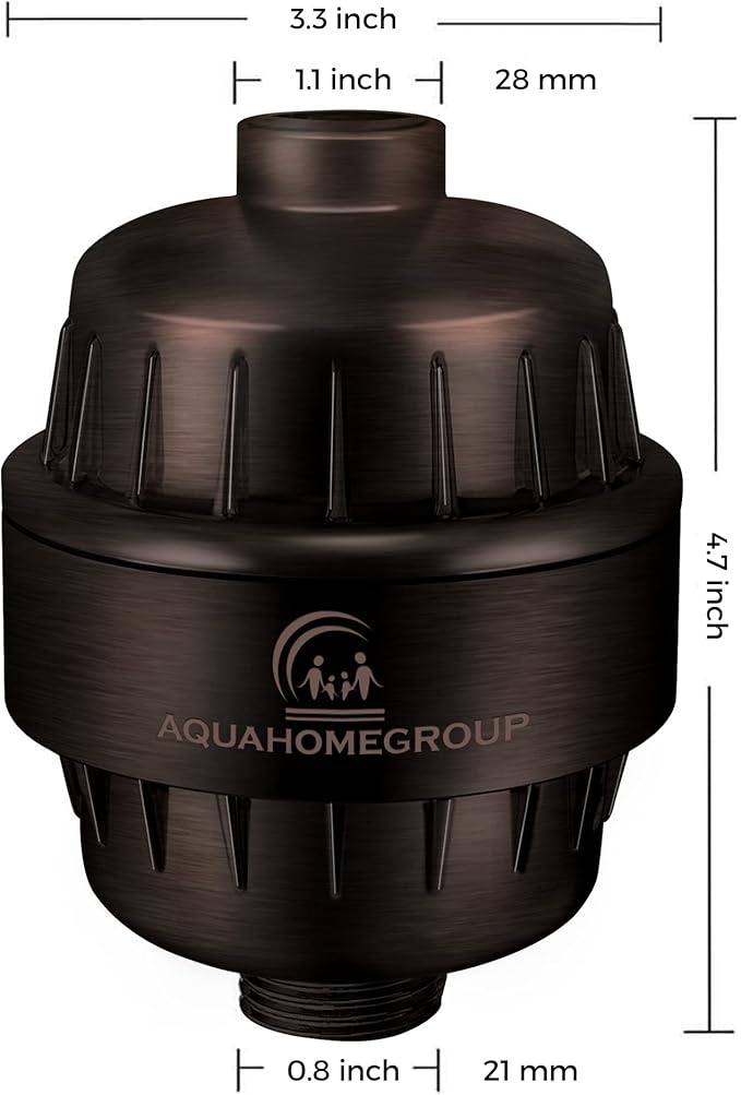 AquaHomeGroup 20 Stage Shower Head Filter with Vitamin C E A for Hard Water - High Output Filters to Remove Chlorine and Fluoride - 2 Cartridges Included - Consistent Flow Showerhead Filter