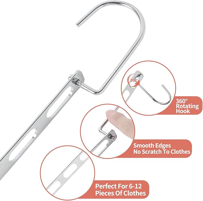 Hangers Space Saving, 12 Pack Metal Hanger Organizer, Closet Space Savers, Collapsible Magic Hangers for Heavy Clothes, Closet Organizers and Storage, College Dorm Room Essentials