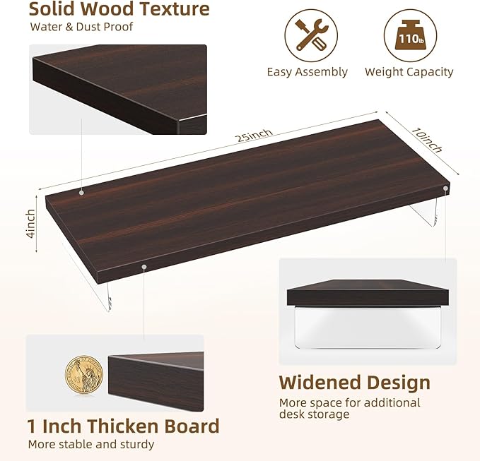 Monitor Stand Riser, Wood & Acrylic Computer Monitor Stand Desk Desktop Organizer Table for Home, Office Workspace, Laptop Riser, Printer, PC & TV Screen Riser