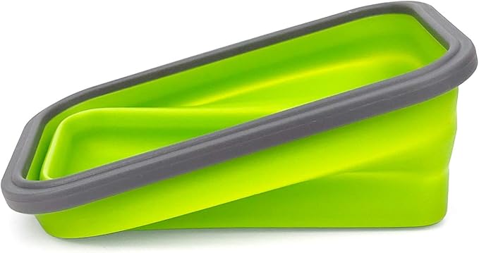 CARTINTS Set of 3 Collapsible Food Storage Containers with Lids, Collapsible Silicone Bowls, Silicone Lunch Containers, For Meal Prep, Camping, Travel, Microwave and Freezer Safe,500ml,Green