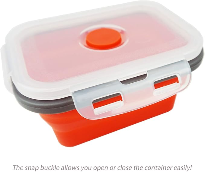 CARTINTS Reusable Silicone Food Storage Containers, Collapsible Cmaping Food Containers, Silicone Bowls Silicone Lunch Containers with Airtight Lids, Ideal for Travel and Camping, 3Pack