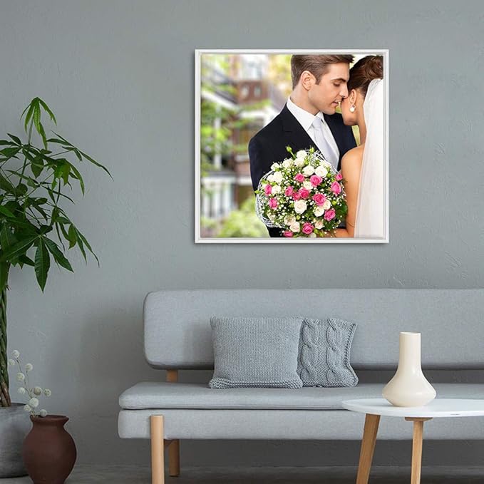 wall26 Framed Custom Canvas Wall Art for Living Room, Bedroom Canvas Prints for Home Decoration Ready to Hang - 24"x24", White Frame