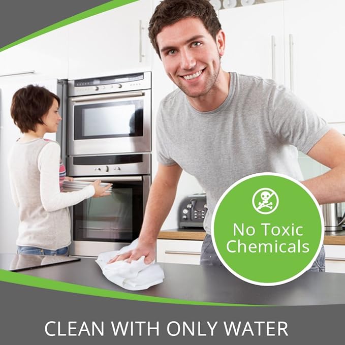 Microfiber Magic Streak Free Cleaning Cloth 3 Pack Clean Any Surface with Just Water Eco Friendly Environmentally Safe Perfect for Window, Mirror, Kitchen, Counters, Appliances, Car, Cycle, TV Screen