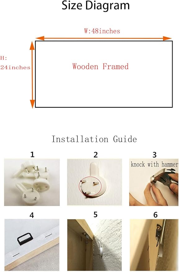 Ardemy Framed Canvas Wall Art Lrage Lotus Floral Pictures Wall Decor Living Room Flower Paintings Artwork for Walls Bedroom Kitchen Dining Room Home Office, 48"x24"