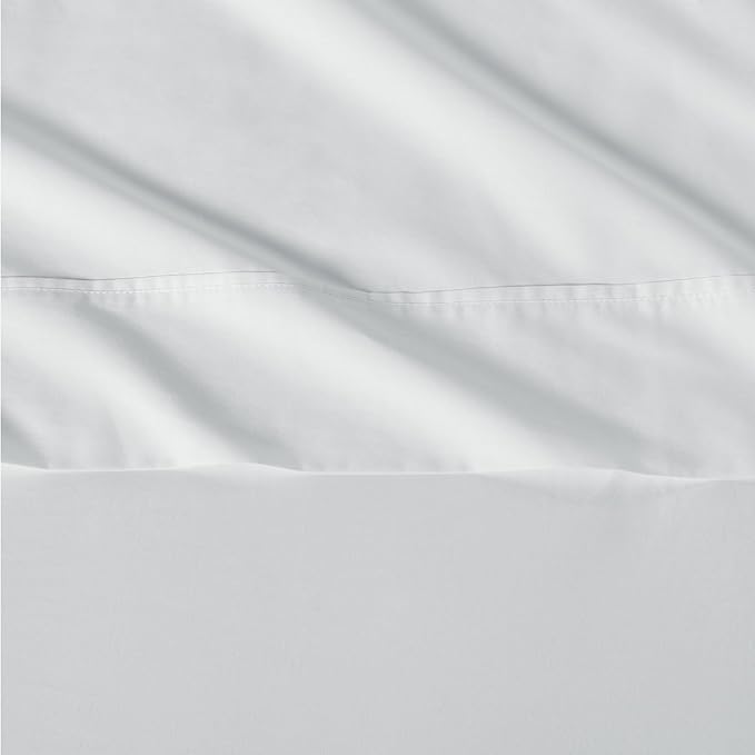Amazon Basics Soft Organic Cotton Sheet Set with 2-Pieces Pillowcase, White, King