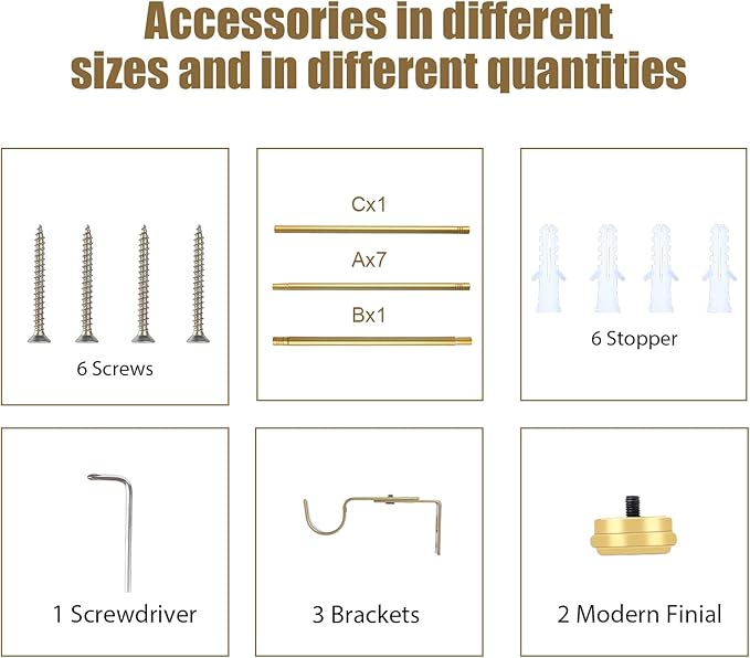 "Gold Wrap Around Industrial Curtain Rod, 72-144 Inches Adjustable, 1-Inch Diameter, Indoor and Outdoor Use"