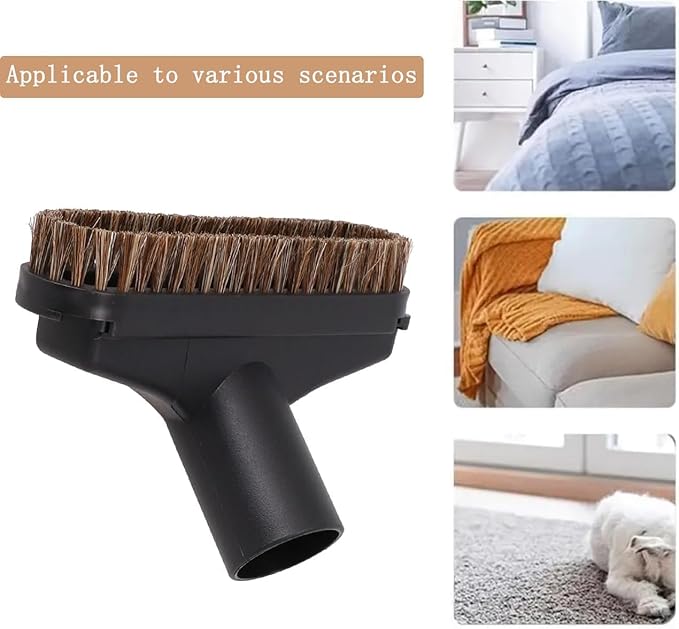 Round Soft Horse Hair Vacuum Brush Attachment For Shark Vacuum Attachments - Round Dust Brush For Shark Vacuum Brushs Attachments, for Most Vacuum Cleaners Accessories