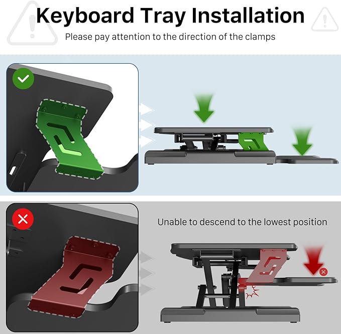 35" Standing Desk Converter, Height Adjustable Desktop Riser with Keyboard Tray for Two Monitors, Sit to Stand up Computer Workstation for Home Office, Black