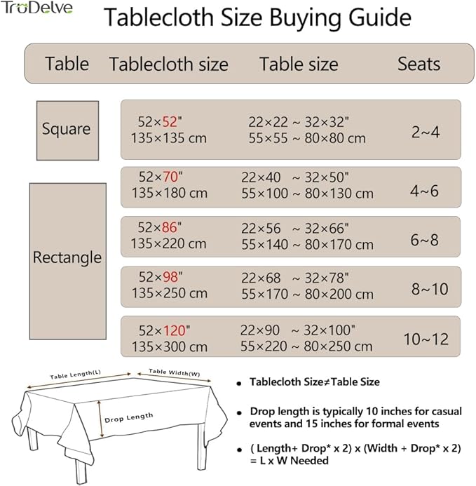 TruDelve Gray Cloth Tablecloths for 6 Foot Rectangle Tables Rustic Cotton Fabric Tablecloth for Kitchen Dining Table Cover(Linen,86"x52",Rectangular)