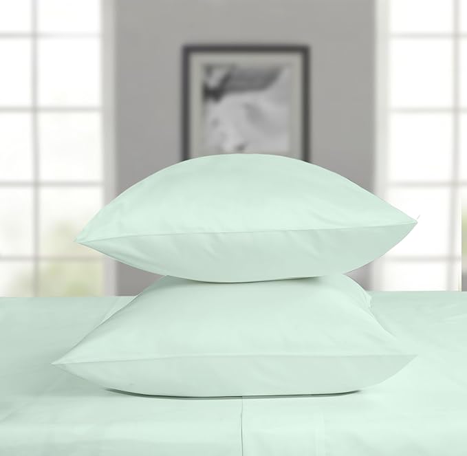 Threadmill Full Size Sheets | 600 Thread Count Bed Sheets Set with 16” Deep Pocket for Full Size Mattress | Sateen Weave 4-Piece Bedding Set with Cooling Effect | Seaglass