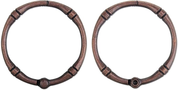 Shower Curtain Hooks, Rustproof Decorative Shower Curtain Rings Metal Round Shower Hooks for Bathroom Shower Rod, 12 Pack (Oil Rubbed Bronze)