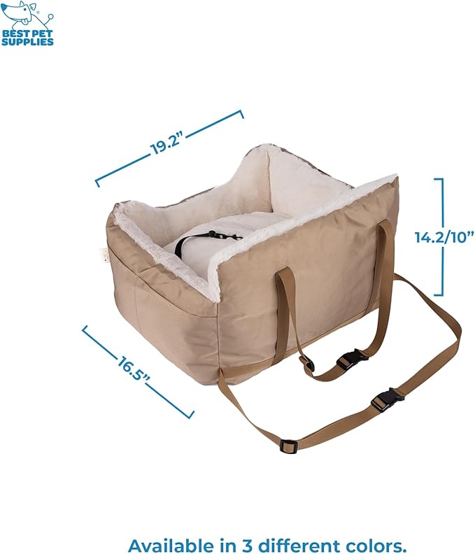 Best Pet Supplies Dog House Bed Crate Mat Tent Indoor Round Soft Plush for Small, Medium, and Large Breeds - Brown, 21 x 20 x 14