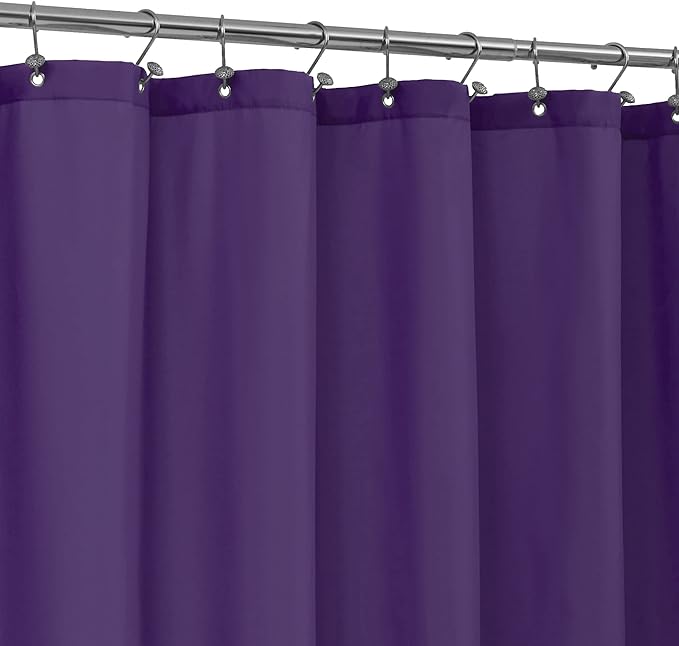 ALYVIA SPRING Royal Purple Fabric Shower Curtain Liner Waterproof - Soft & Light-Weight Cloth Shower Liner with 3 Magnets, Hotel Quality & Machine Washable - Standard Size 72x72, Purple