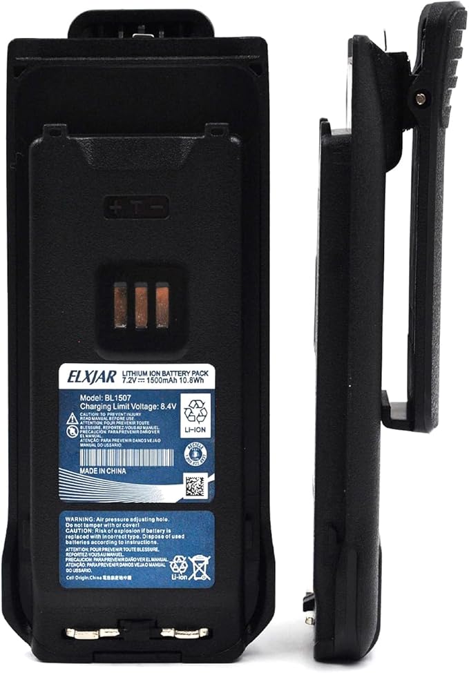 (2-Pack) 7.2V 1500mAh BL1507 Li-ion Battery Replacement for Hytera BP515LF BP515 BP565 AP585 Two-Way Radios