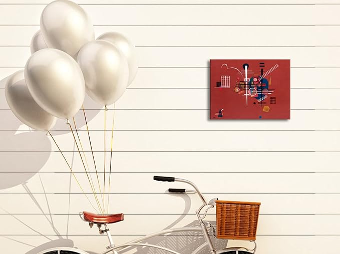 Wieco Art Canvas Prints Dull Red,1927 by Wassily Kandinsky Classic Art Reproductions Canvas Wall Art for Home Decoration