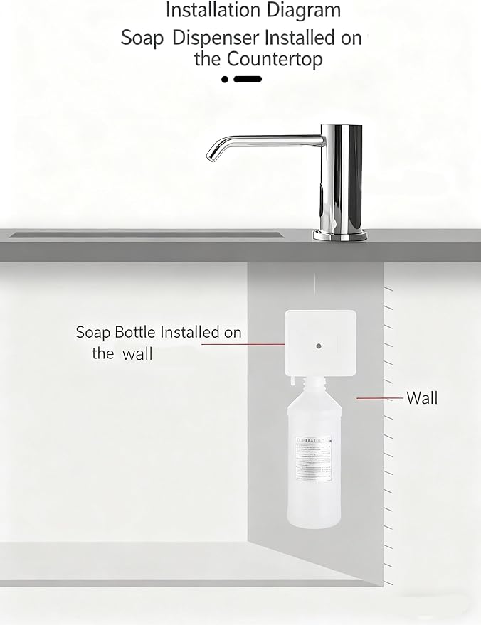 Automatic Touchless Soap Dispenser, Stainless Steel Automatic Liquid Soap Dispenser with 1000ml Bottle, Hands-Free Electronic Soap Dispensers(Chrome)