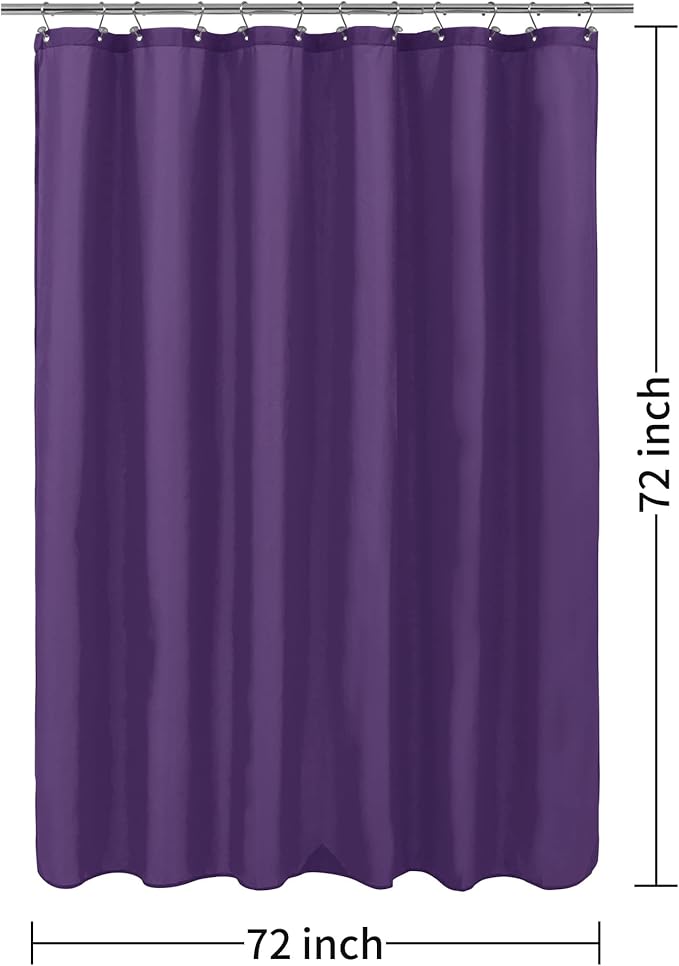 ALYVIA SPRING Royal Purple Fabric Shower Curtain Liner Waterproof - Soft & Light-Weight Cloth Shower Liner with 3 Magnets, Hotel Quality & Machine Washable - Standard Size 72x72, Purple