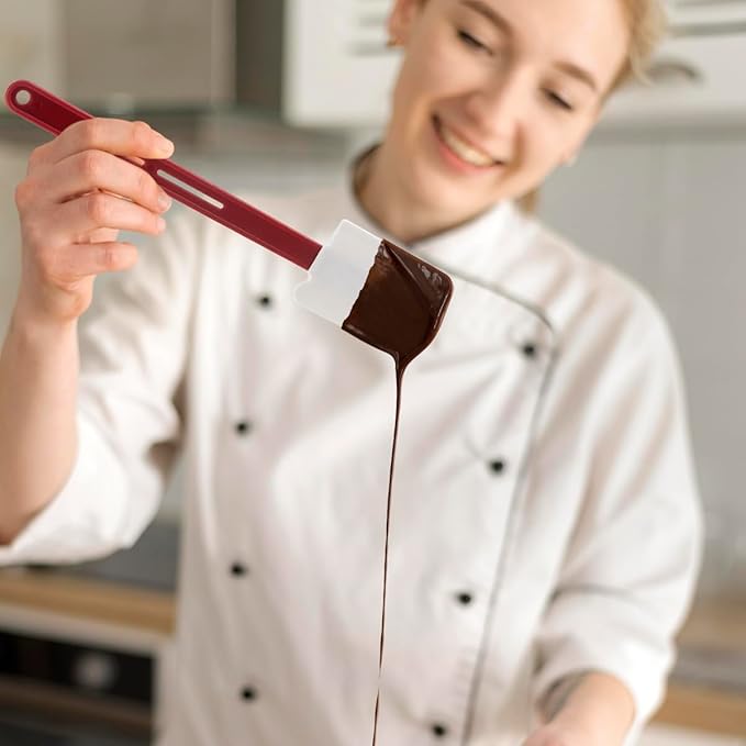 Commercial Silicone Baking Spatula Set of 2, 16-Inch Nonstick Silicone Rubber Spatulas, High-Temp Rubber Spatulas for Cooking, BPA-Free & Dishwasher Safe